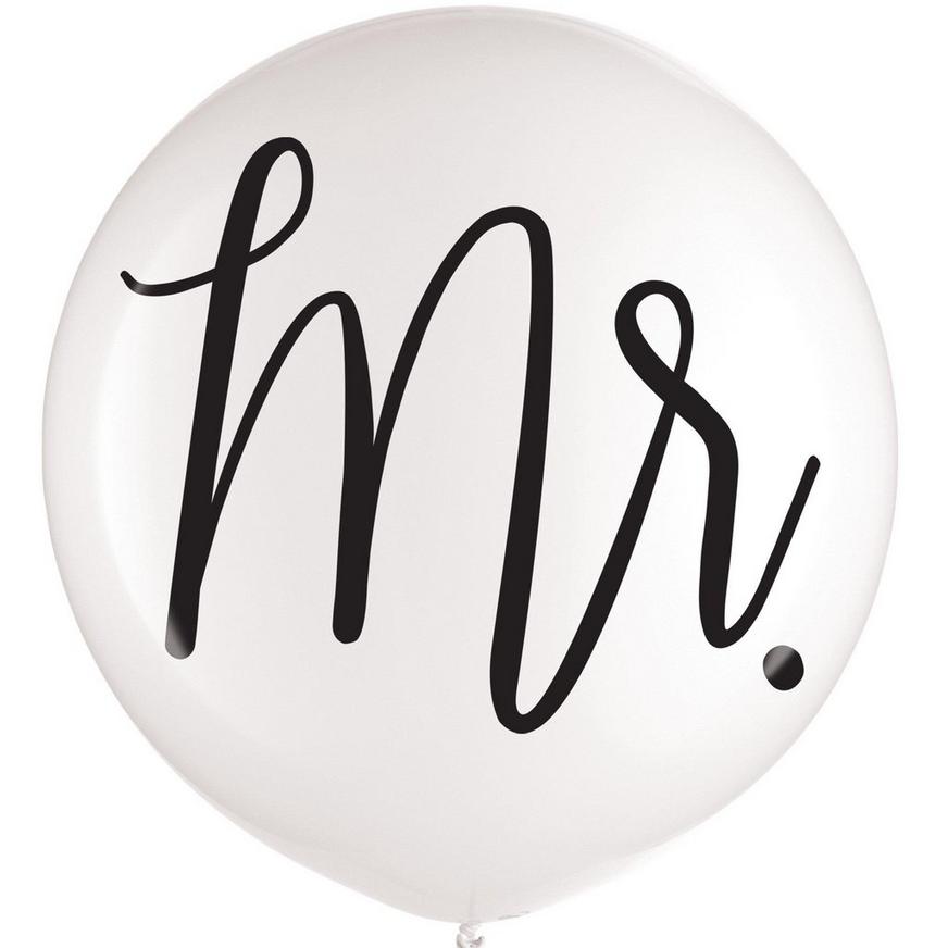 Large White Mrs. & Mrs. Wedding Balloon, 24in
